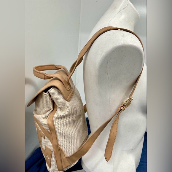 Tory Burch Lonnie Canvas Backpack with Vachetta Leather Trim - Picture 4 of 6